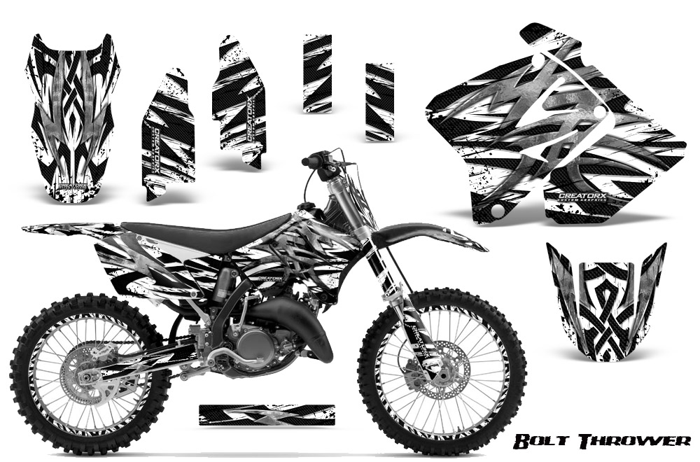 Suzuki RM 125-250 01-09 Graphics Kit Bolt Thrower White NP Rims BB